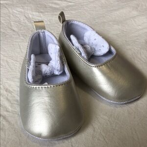 Kids Metallic Gold Slip-On Baby Shoes